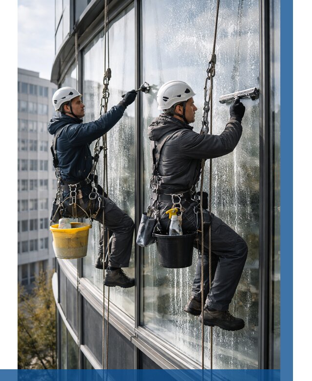 Мойка панорамных окон в Стрежевом от 357 р. заказать у ВЫСОТНИК-Стж