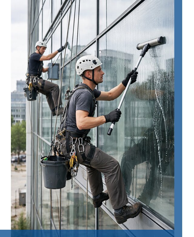 Мойка витражей альпинистами в Стрежевом от 714 р. под ключ|ВЫСОТНИК-Стж