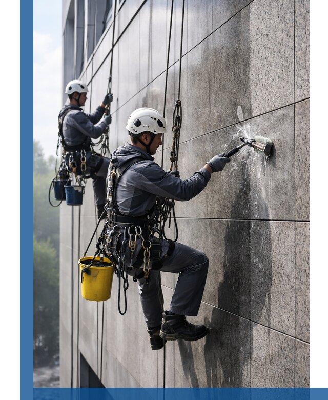 Профессиональная мойка фасада из керамогранита в Стрежевом