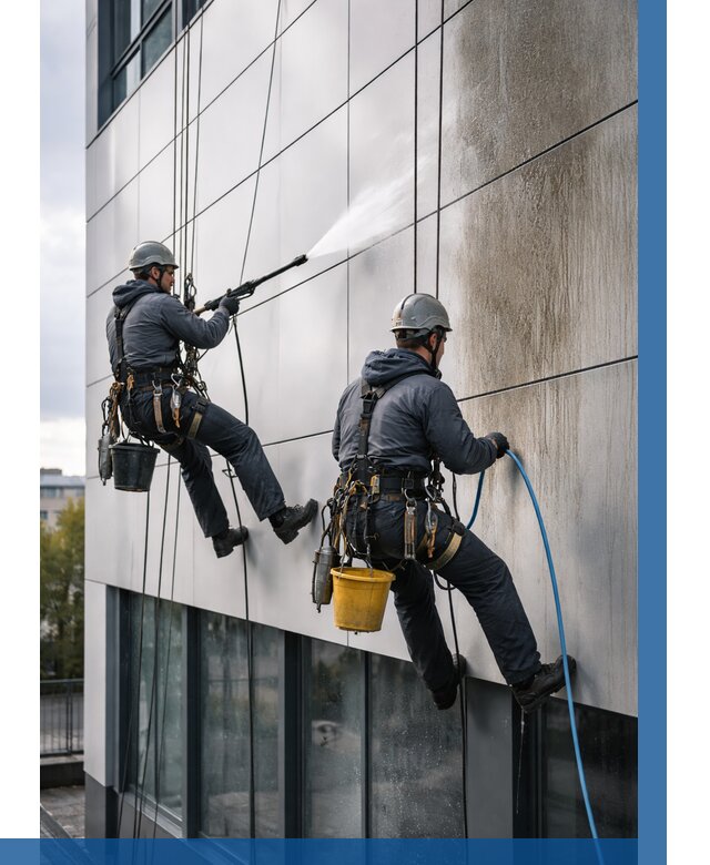 Мойка фасада из композита в Стрежевом по цене от 306 р. | ВЫСОТНИК-Стж