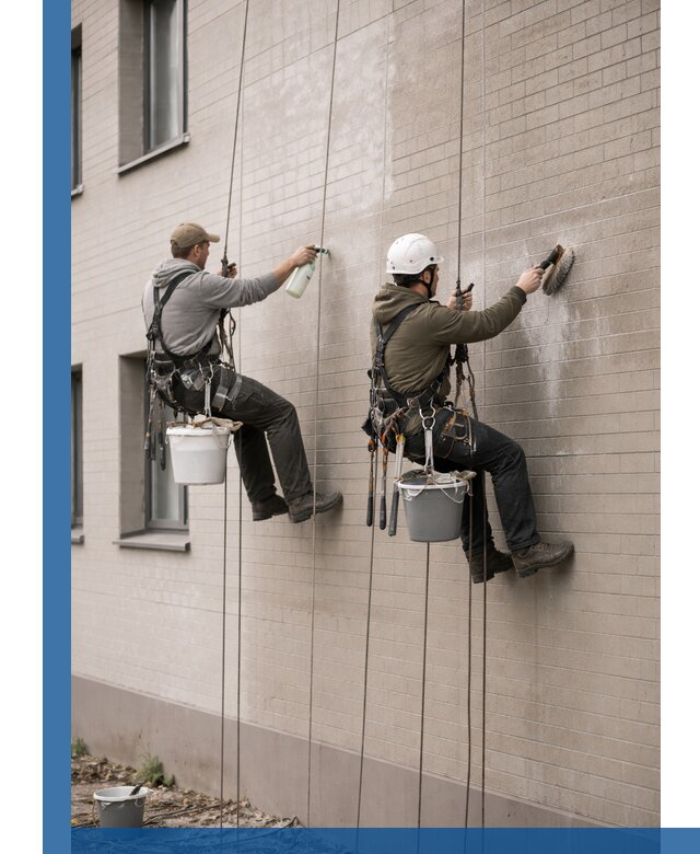 Удаление высолов с фасада зданий в Стрежевом без повреждений и следов