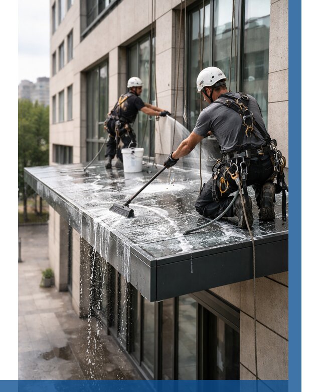 Мойка козырьков и навесов в Стрежевом от 3568 р. | ВЫСОТНИК-Стж