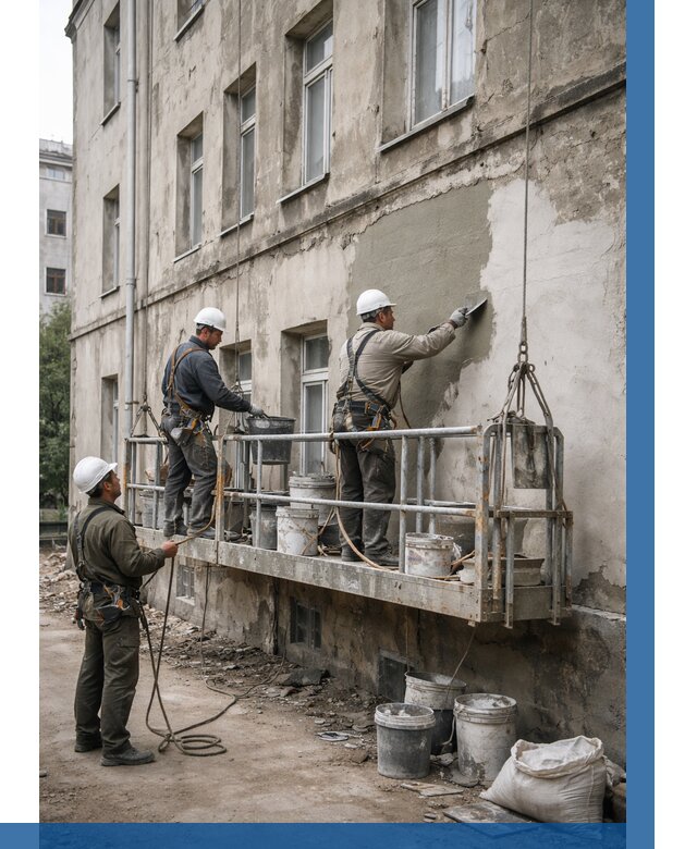 Капитальный ремонт фасада в Стрежевом от 4282 р. | ВЫСОТНИК-Стж