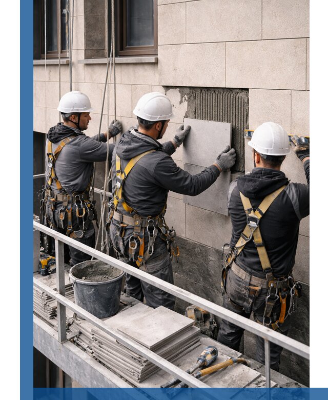 Ремонт облицовки фасада плиткой в Стрежевом с гарантией