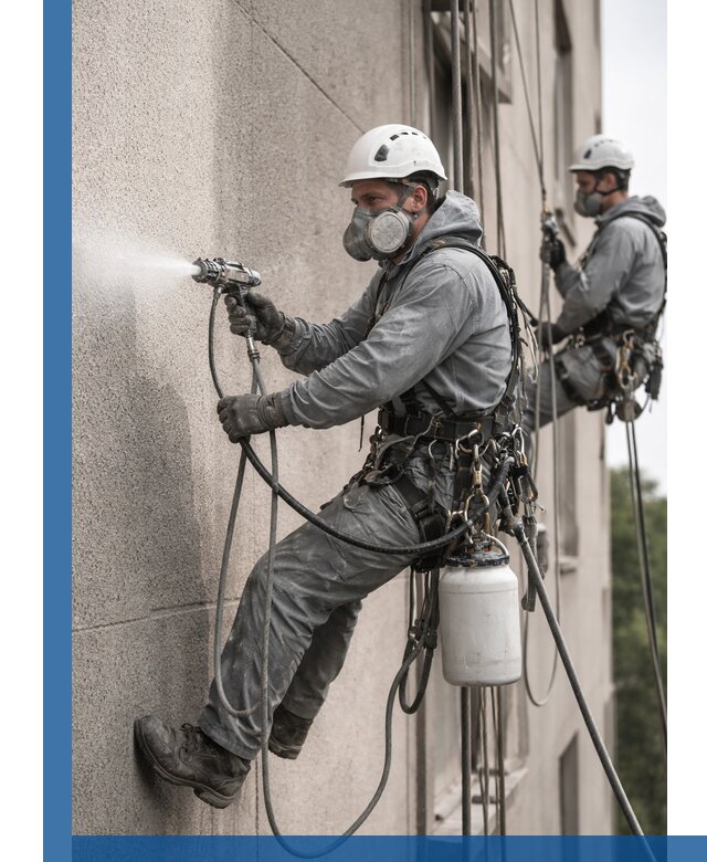 Безвоздушная покраска фасадов зданий в Стрежевом профессионально