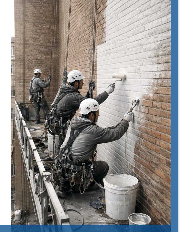 Покраска кирпичного фасада в Стрежевом от 357 р. | ВЫСОТНИК-Стж