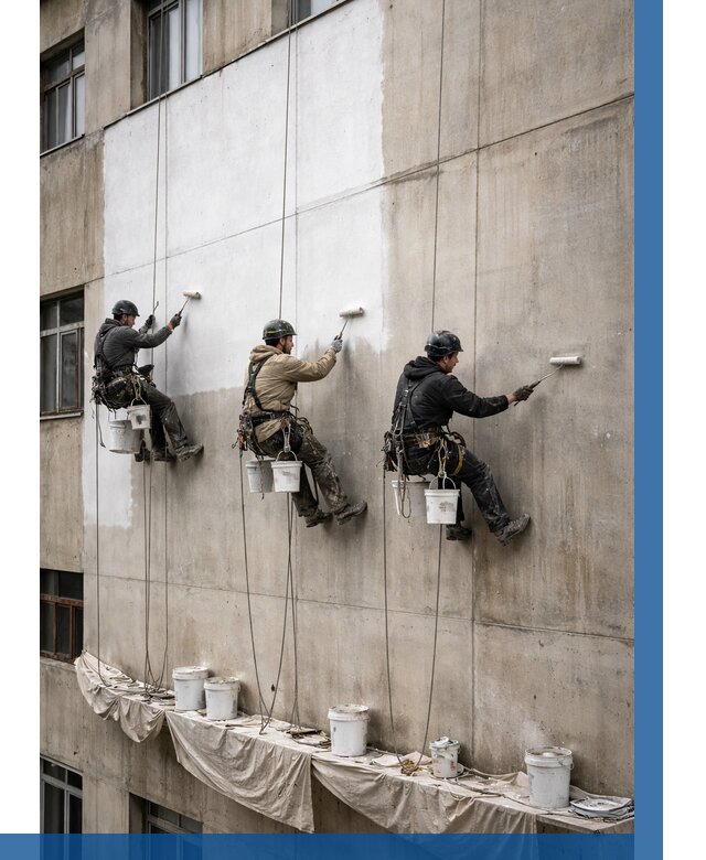 Покраска бетонного фасада в Стрежевом от 357 р за м2 | ВЫСОТНИК-Стж