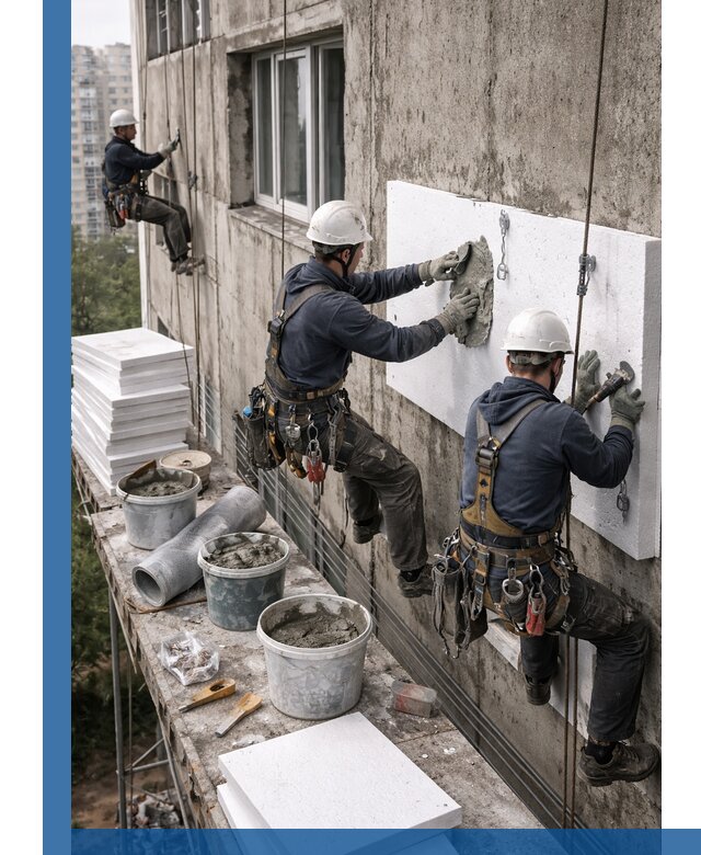 Утепление фасада пенополистиролом в Стрежевом под ключ