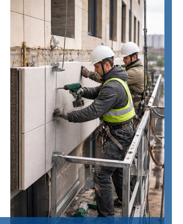 Монтаж фасадных термопанелей в Стрежевом от 1529 р. | ВЫСОТНИК-Стж