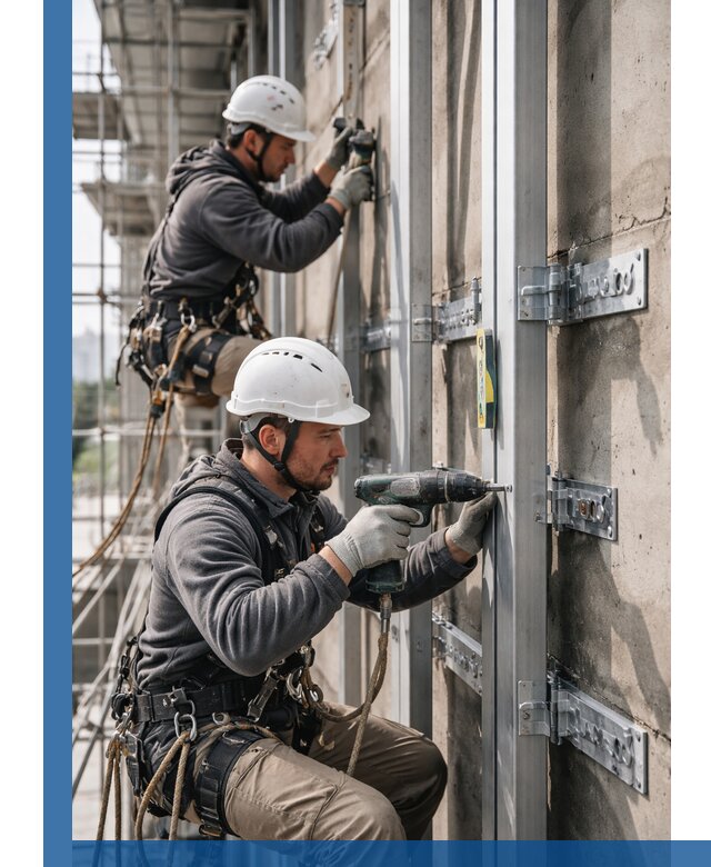 Монтаж и крепление подсистемы вентфасада в Стрежевом