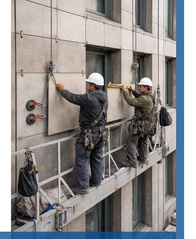 Монтаж керамогранита на фасад в Стрежевом от 2549 р. | ВЫСОТНИК-Стж