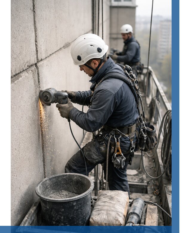 Штробление межпанельных швов в Стрежевом от 1223 р. | ВЫСОТНИК-Стж