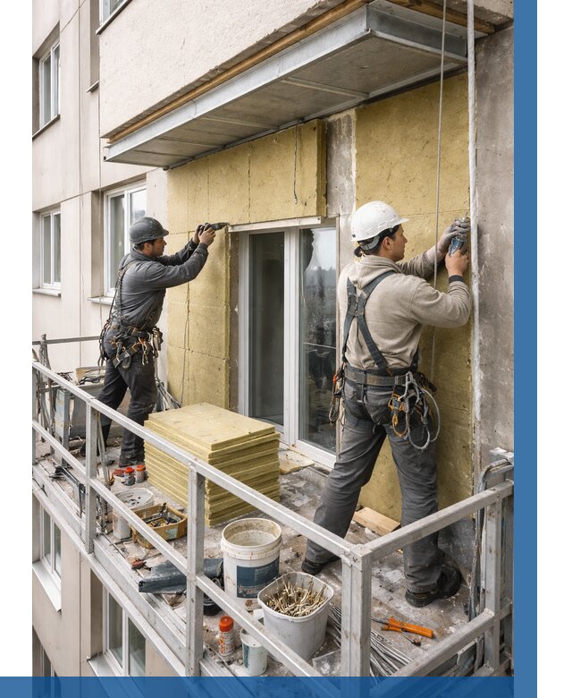 Утепление балкона снаружи в Стрежевом от 1631 р. под ключ ВЫСОТНИК-Стж