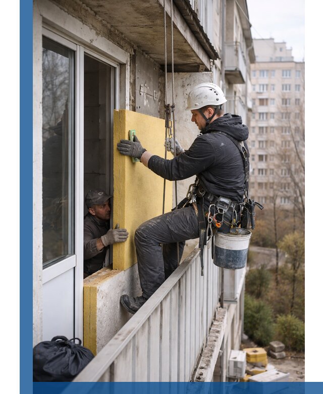 Профессиональное утепление балкона снаружи в Стрежевом под ключ