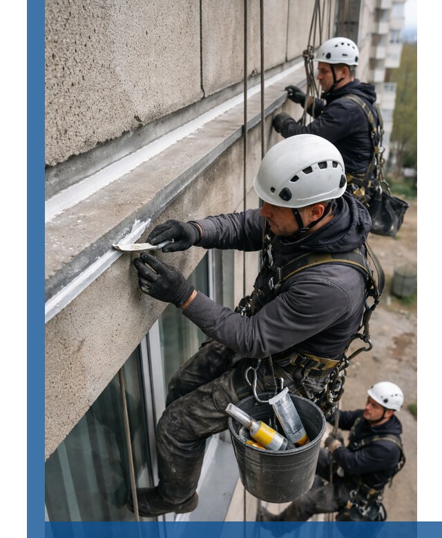 Герметизация примыкания балкона в Стрежевом под ключ с гарантией