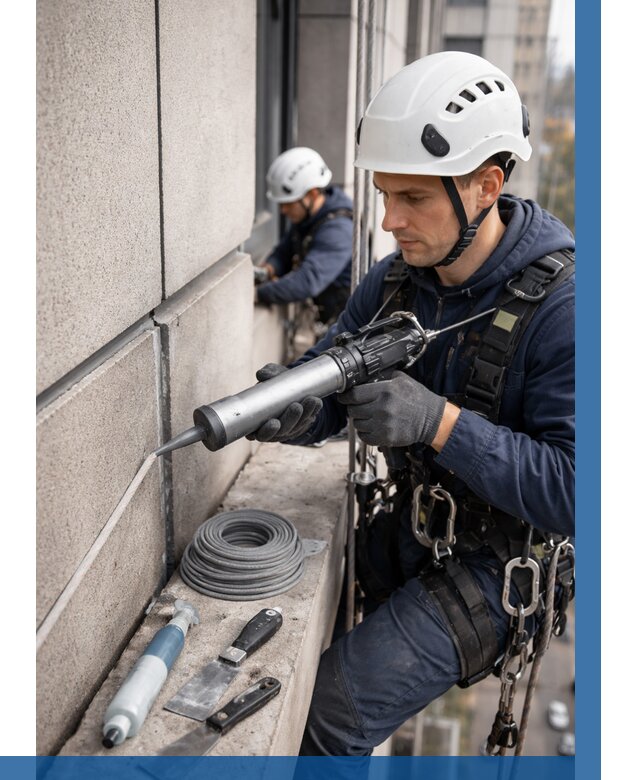 Герметизация деформационных швов фасада в Стрежевом от 714 | ВЫСОТНИК-Стж