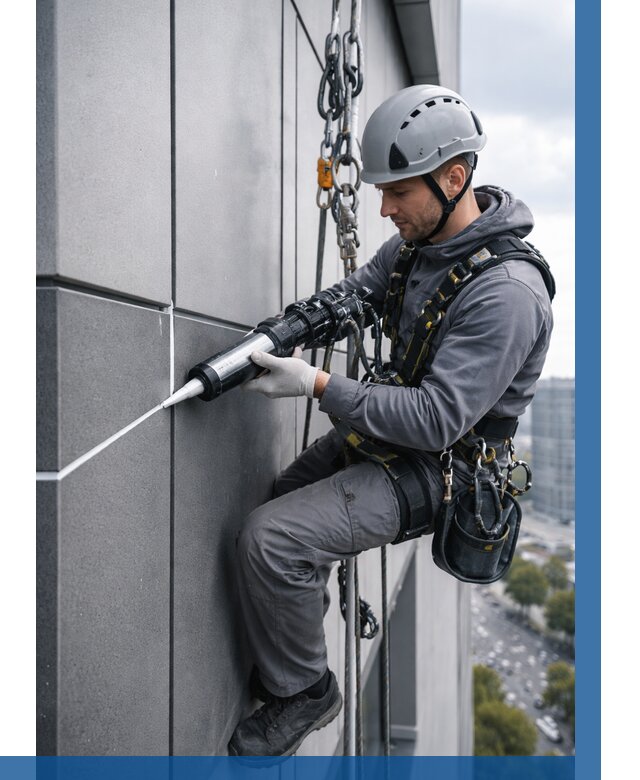 Герметизация стыков фасадных панелей в Стрежевом от 6627 р.| ВЫСОТНИК-Стж