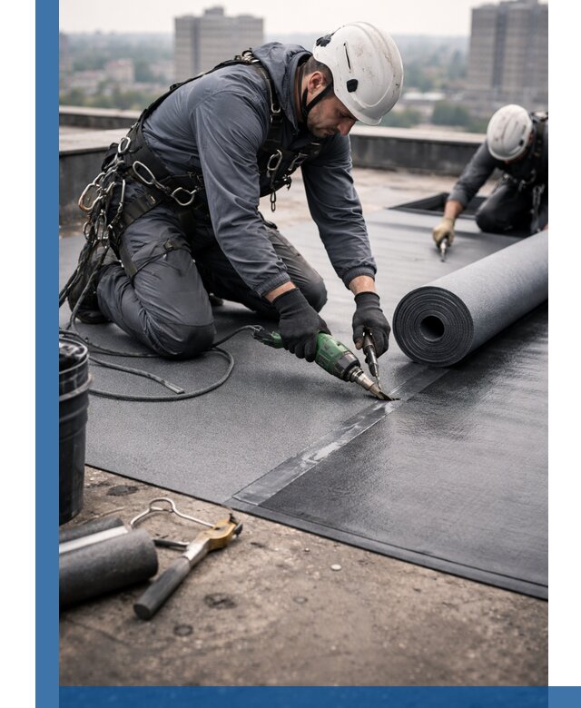 Ремонт мягкой кровли в Стрежевом с выездом промальпинистов