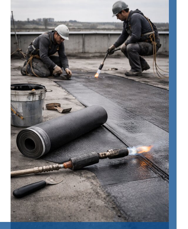 Ремонт рулонной кровли в Стрежевом от 663 р. | ВЫСОТНИК-Стж