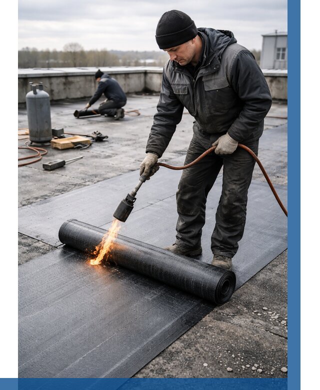 Ремонт наплавляемой кровли в Стрежевом от 714 р. | ВЫСОТНИК-Стж