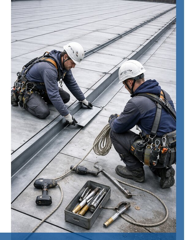 Ремонт фальцевой кровли в Стрежевом от 714 р. | ВЫСОТНИК-Стж