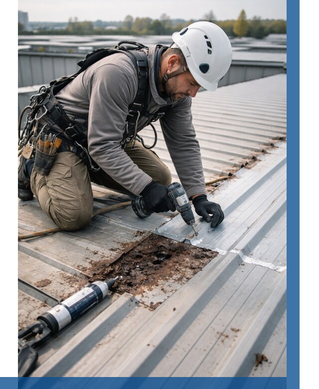 Ремонт профнастила на кровле в Стрежевом от 714 р. | ВЫСОТНИК-Стж