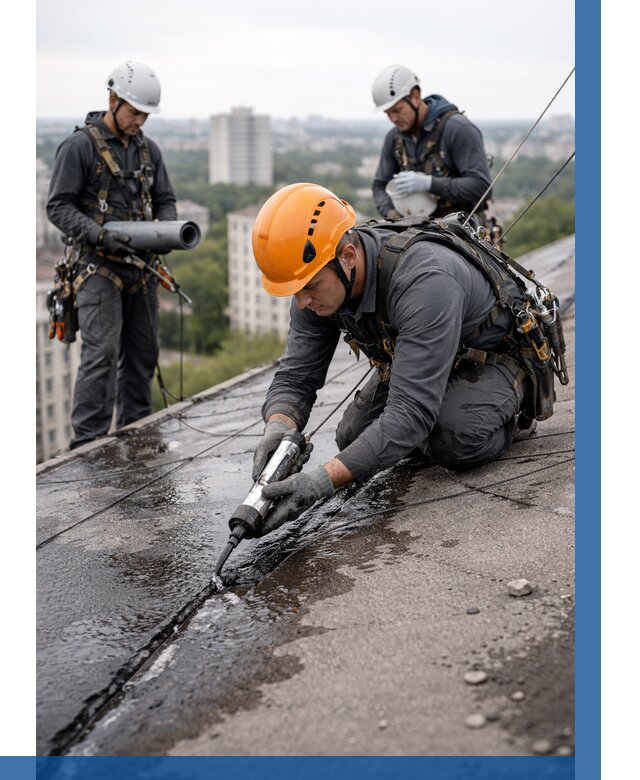 Устранение протечек кровли в Стрежевом от 12234 р. | ВЫСОТНИК-Стж