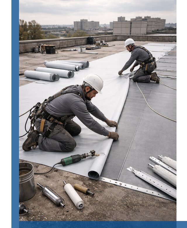 Монтаж мембранной кровли в Стрежевом для промышленных зданий