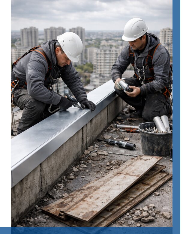 Замена парапетных крышек под ключ в Стрежевом от 1223 р. | ВЫСОТНИК-Стж