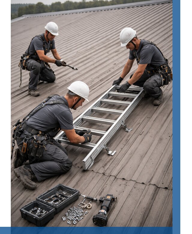 Монтаж кровельной лестницы в Стрежевом от 4588 р. | ВЫСОТНИК-Стж