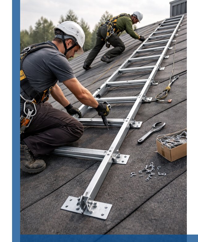 Профессиональный монтаж кровельной лестницы в Стрежевом под ключ