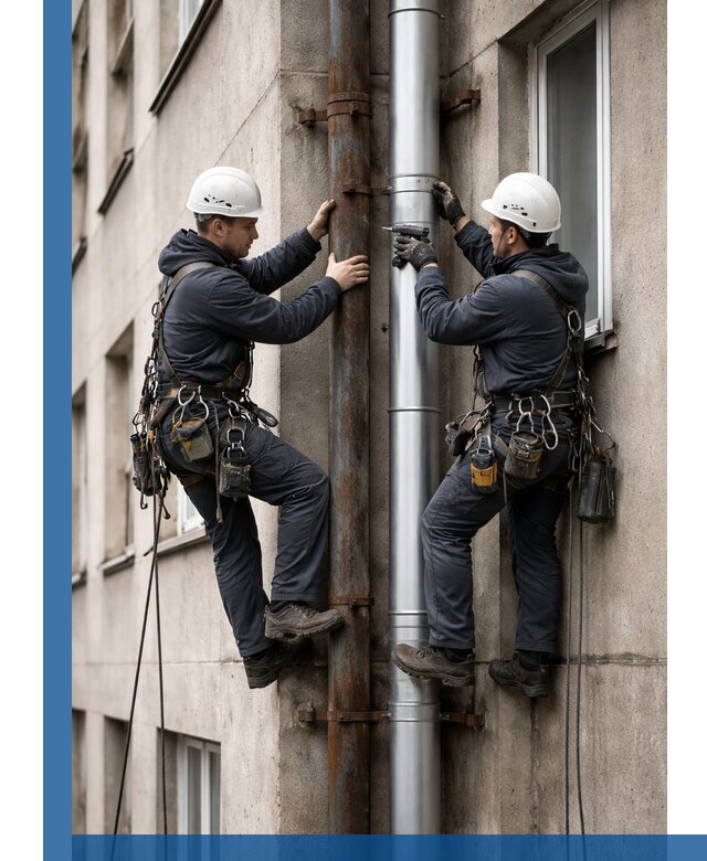 Замена водосточных труб в Стрежевом: монтаж и демонтаж под ключ