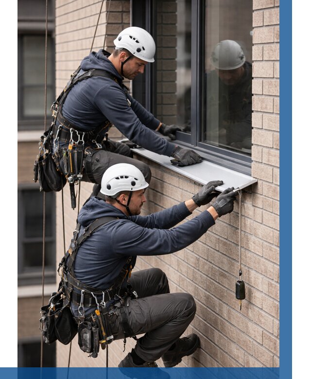 Монтаж оконных отливов под ключ в Стрежевом от 3568 р. | ВЫСОТНИК-Стж