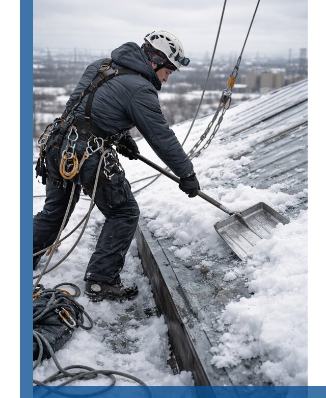 Профессиональная очистка кровли от снега и наледи в Стрежевом
