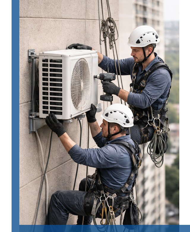 Монтаж внешнего блока кондиционера в Стрежевом установка и крепление