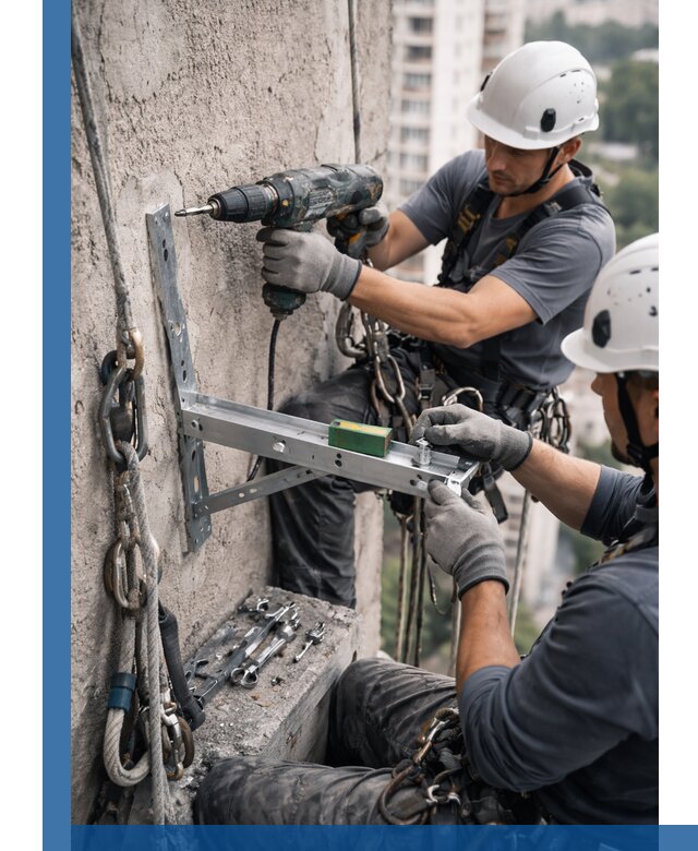 Установка кронштейнов кондиционера и крепежа в Стрежевом