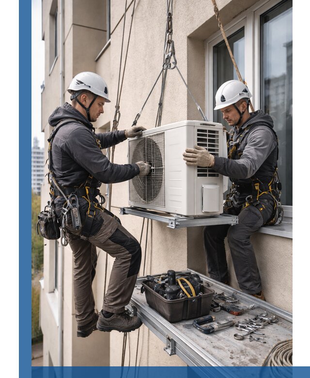 Перенос внешнего блока кондиционера в Стрежевом с монтажом и крепежом