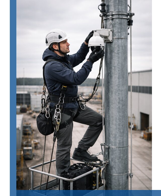 Профессиональная установка видеокамер на мачте в Стрежевом