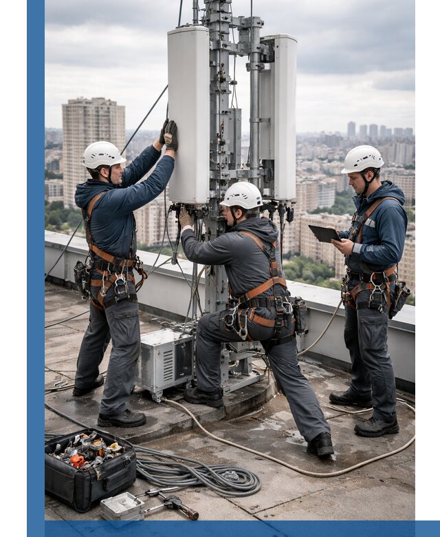 Монтаж антенн связи на крыше в Стрежевом с вводом в эксплуатацию