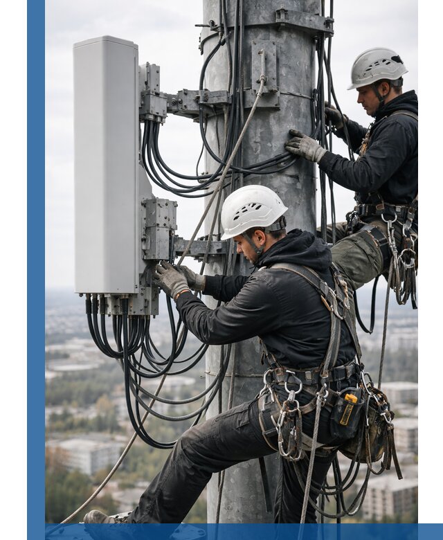 Монтаж оборудования связи на мачте в Стрежевом с пусконаладкой