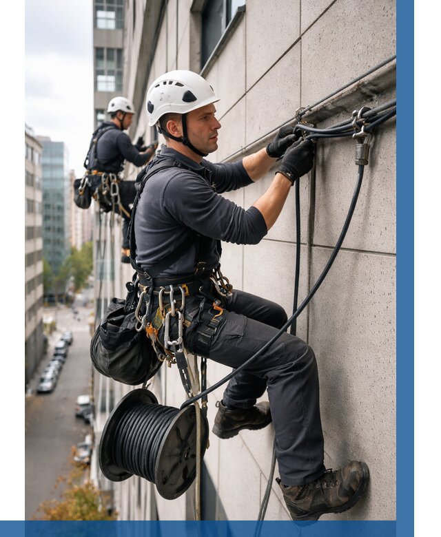 Прокладка кабеля по фасаду в Стрежевом от 357 р. | ВЫСОТНИК-Стж