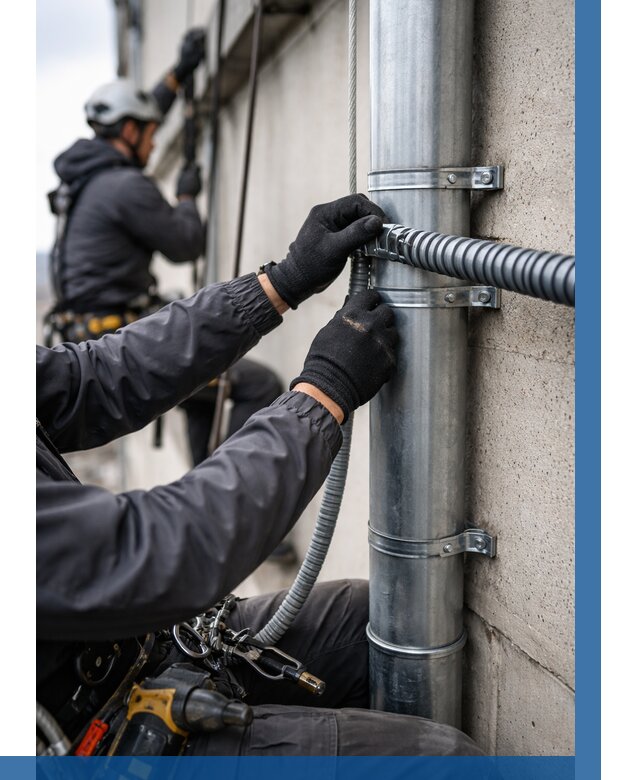 Монтаж гофры для кабеля в Стрежевом от 306 р. | ВЫСОТНИК-Стж