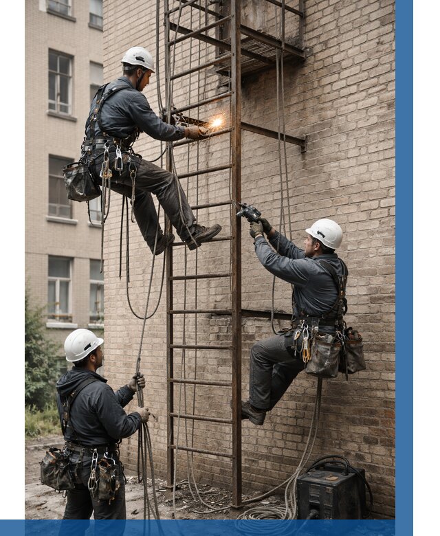 Ремонт пожарной лестницы в Стрежевом от 7646 р. | ВЫСОТНИК-Стж