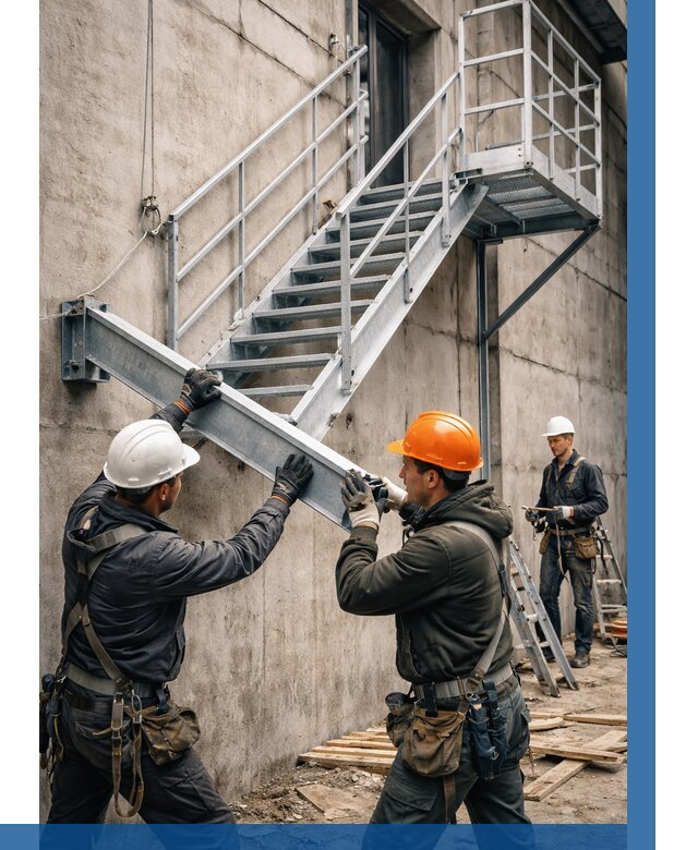 Монтаж металлических лестниц в Стрежевом от 15293 р. | ВЫСОТНИК-Стж