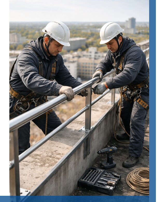 Монтаж перил на высоте в Стрежевом от 2549 р. | ВЫСОТНИК-Стж