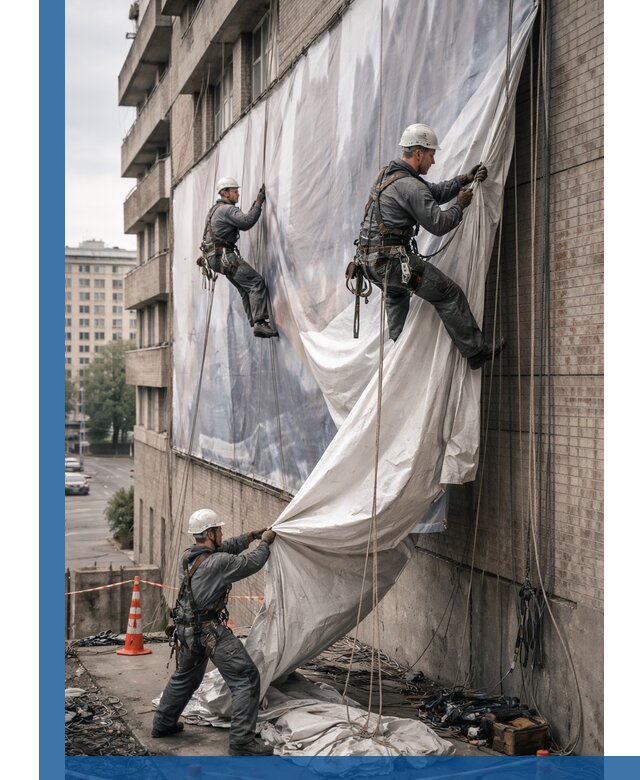 Демонтаж баннеров с фасада в Стрежевом оперативно и безопасно