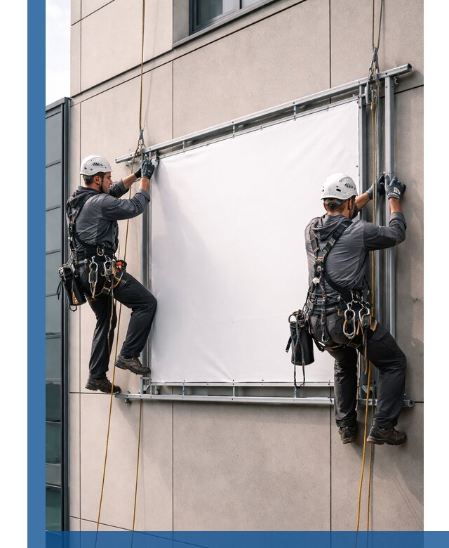 Монтаж наружной рекламной вывески в Стрежевом под ключ