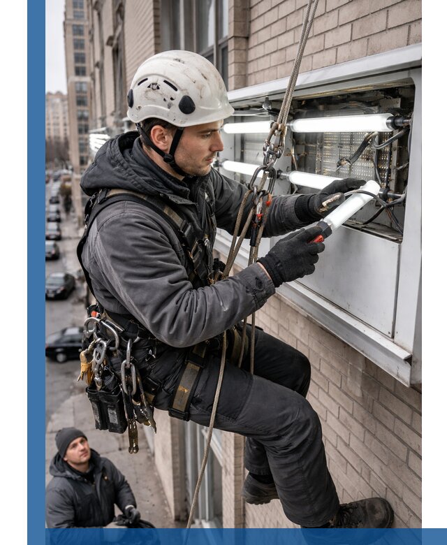 Профессиональная замена ламп в наружной вывеске в Стрежевом