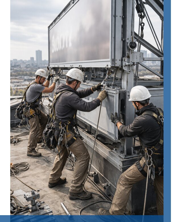 Монтаж крышной рекламной конструкции в Стрежевом от 61170 р.|ВЫСОТНИК-Стж