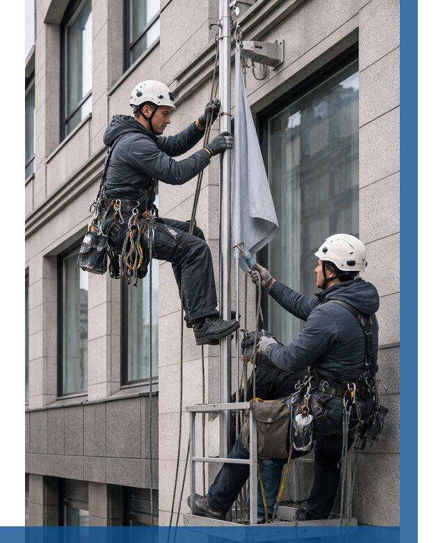 Установка флагов на фасаде в Стрежевом от 4588 р. | ВЫСОТНИК-Стж